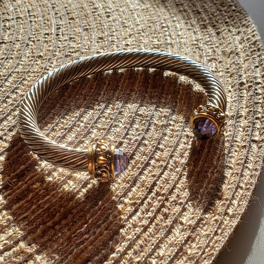 David Yurman lookalike Bangle with Purple Stone